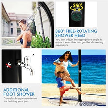 MKLFBY Solar Outdoor Shower, Vertical Solar Heated Garden Shower with Shower Head and Foot Shower Tap, Easy Installation Poolside Shower for Home/Commercial