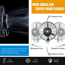 JDXQBLD Outdoor Industrial Fan Misters for Cooling, Misting Fans for Outside, 11 Gallon Tank, 90° Oscillating, 3 Cooling Speeds, Height Adjustable, Garden，81cm/31.9in