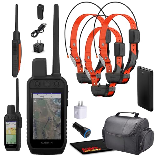Garmin Alpha 300 Handheld Tracking System with 3x TT25 Dog Collars, GPS, Field Bag & Accessories Black
