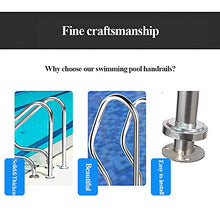Stainless Steel Handrails for Inground Pools Entrances with 3-Bends of Humanized Handles Safety Rails Easy to Install (Thickness:1.2mm) ()