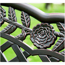 KLYCHF Garden Bench Terrace Garden Benches Retro Decorative Benches Aluminum Bench with backrest and armrests Outdoor Park Balcony Lounge Chair Suitable for Lawn Porch (B)