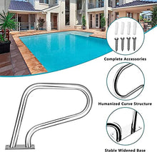MSHOSAC Swimming Pool Hand Rail with Installation kit-Easy Mount Non-Slip Pool Safety Products Hand Grab Rail Height 22.4'' (Thickness 1.2mm)