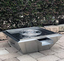 Custom Install Parts 24-Inch Stainless Fire Pit with Waterfall Column