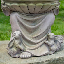 Zaer Ltd. Saint Francis Garden Statue with Birdbath, Antique Grey Magnesium, 30-36 Inch Height (30" Tall Sitting)