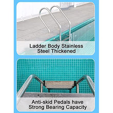 5 Step Stainless Steel in-Pool Ladder, In-Ground Pool Ladder W/Non-Slip Footstep, Entry and Exit System for In-Ground Swimming Pools, No Pre-Embedded