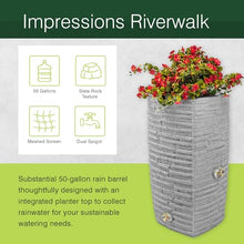 Good Ideas Impressions Riverwalk Rain Water Collection Barrel, 3 Pack