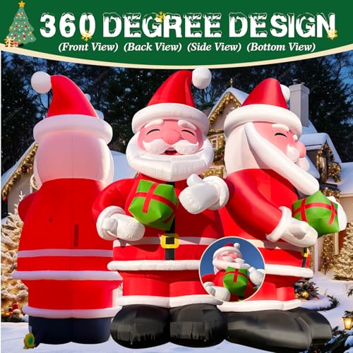 OZIS Giant 14.5Ft Inflatable Santa Claus with Gift Red