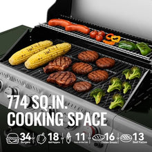 Grills House GA6402L 6-Burner BBQ Liquid Propane Gas Grill in Olive Green