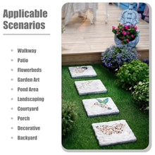 Elitix Stepping Stone Square Step Gardening Stones with Pebble, Outdoor Walkway Stepping Lawn Stone Set Concrete Material, 31x21cm Tiles for Decorative Garden Path(Color:Set of 4)