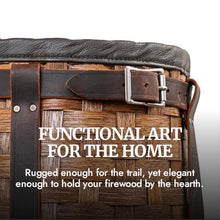 Pack Basket, Basket Backpack, Adirondack Style Hunting, Trapping, Guiding Woven Basket Pack with Leather Straps