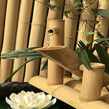 Bird Bath Water Features for The Garden Solar Powered,Bamboo Fountain Japanese Style Bamboo Jinglu Water Device Flowing Water
