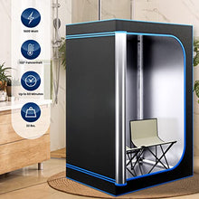 SereneLife Full Size 2 Person Portable Steam Sauna for Detoxification – Personal Home Spa for Home Detox Calm Your Body and Mind, Remote Control, 2 Foldable Chairs,