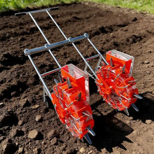Garden Push Seeder Planter, Double-Wheeled Hand-Push Roller Seeder & Fertilizer Applicator, Precision Garden Seed Planter Spreader,for Soy Peanut Corn Cotton Soybean(6 Mouths)