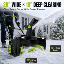 40V Cordless Snow Blower, 20-Inch Electric Snow Thrower 2 Batteries