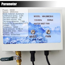 HayWHNKN Industrial Misting Cooling Spray Fan Electric Humidification and Watering 670m³/min 60L Water Tank Two Motor