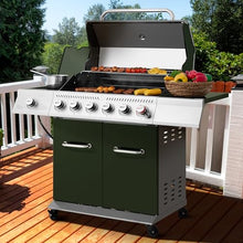 Grills House GA6402L 6-Burner BBQ Liquid Propane Gas Grill in Olive Green
