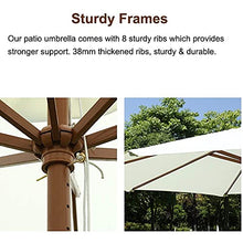 Parasol Umbrella Wooden Patio Umbrella, Lightweight Large Protective Cover with Wind Ven, Fade Resistant & Last Longer Outdoor Beach Umbrella