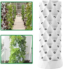RWGOVLU Hydroponics Tower - Hydroponics Growing System for Indoor Herbs, Fruits and Vegetables - Aeroponic Tower with Hydrating Pump, Timer, Adapter, Seeding Bed ; Net Pots/1pc