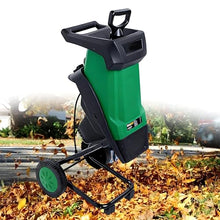 QIUNAOZI Small Wood Chipper, Powerful Wood Chipper, 40mm Cutting Capacity, Reinforced Rotary Double Blade, 4500 RPM, with 50L Collection Bag, for Yard Waste, Branches, and Leaves
