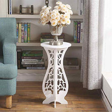 SIDUFHAOPKLL Balcony Flower Floor-standing Table Round End Stand Home Garden Plant Decoration Lightable WPC Material