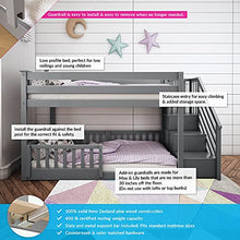 Max & Lily Twin/Twin Low Bunk Bed with Stairs and Guard Rails Grey