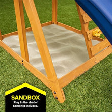 Sportspower Augusta Wooden Swing Set with Slide Yellow/Blue