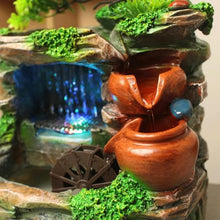 MVUYO FMURY Resin Water Fountain Indoor Desktop Rockery Flowing Waterfall Fountain Ornaments Handmade Indoor Fountain