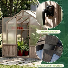 Yardoorife 6x12 FT Greenhouse for Outdoors Cedar Wood Green House with 6MM Polycarbonate Panel & Adjustable Vents Walk in Greenhouses Kit for Outdoor,Backyard,Garden