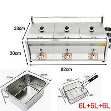 Dntum Outdoor Stovetop Fryer Thicken Stainless Steel Chicken Chips Fryer, with Basket & Temperature Control for Home and Commercial Use,6L+6L+6L