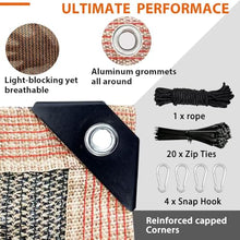 PFGDFSX 90% Sun Shade Cloth with Grommets, 42 x 70 FT Pergola Replacement Shade Cover Canopy Privacy Screen for Outdoor Patio Garden, Mocha