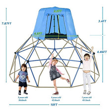 KOZYSPHERE Kids Climbing Dome with Canopy and Playmat Blue