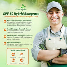 Outsidepride SPF-30 Hybrid Bluegrass Seeds - 50 lbs. Heat & Drought Tolerant, Texas Bluegrass & Kentucky Bluegrass Seed Mix for Challenging Climates, OptiGrowth Coated for Better Establishment