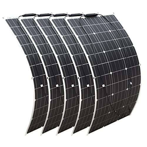 ISOLEI Portable Solar Chargers Flexible Solar Panels Kit,Monocrystalline Solar Panel Ultralight Ultra Thin Waterproof for Motorhomes, Campers, Boats