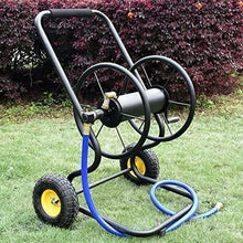 CFDZCP Outdoor Garden Hose Reel Garden Hose Reel Cart with 2 Wheels, Portable Water Hoses Retractable Carts Metal Handle Holds 200 Feet of 1/2-Inch Hose for Yard Lawn Farm Patio