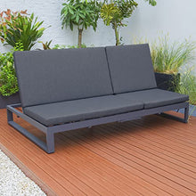 LeisureMod 2-in-1 Convertible Sofa and Chaise Lounge Chair Black