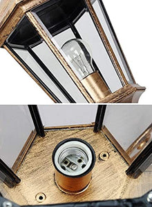 SDdPulse Vintage Three Heads European Retro Outdoor Waterproof Column Lamp Courtyard Street Light Floor Light LED Landscape High Pole Villa Garden Glass Lantern Pillar P,185cm