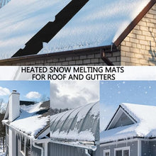 Kurhimy Roof Gutter De-Icing Heated Snow Melting Mats, Electric Snow Melting Heat Mats with with Power Cord for Winter Snow Removal, Anti-Slip Heated Walkway Mats Outdoor for Stairs Decks(13in*12ft)
