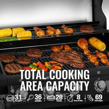 Grills House GEA5001H 5-Burner Gas Grill With Infrared Side Burner Black