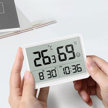 ASWRTYJO ABS Large-Screen Indoor Home Bedroom Electronic Clock Smiling Face Temperature Humidity Meter