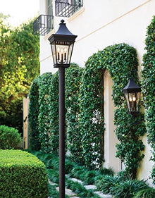 Hinkley Chapel Hill Large 3-Light Post Mount Outdoor Lantern, Museum Black