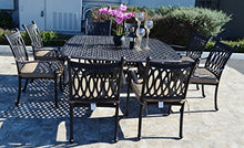 theWorldofpatio Grand Tuscany 9pc Outdoor Patio Dining Set with 64" Table and Sunbrella Cushions Antique Bronze