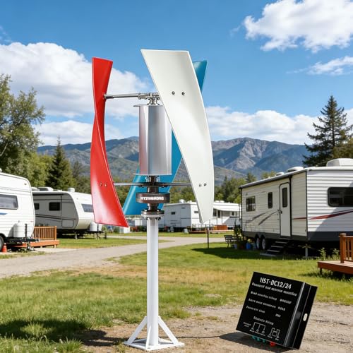 HYZHANHONG 1000W Wind Turbine Vertical Axis Permanent Magnetic Generator, 12V-220Vmagnetic Suspension Vertical Axis Electric Generator with Controller,12V