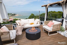 AMS Fireplace | Modeno | Venice | Firepit Table | Cover and Lava Rocks Included | (Fuel: Natural Gas - Black)