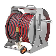 JTYMZYY Freestanding Garden Hose Reel, Wall Mounted 1/2 Inch Hose Reel Set for Watering Flowers/Washing Cars/Cleaning Floors, 10m/15m (15m)