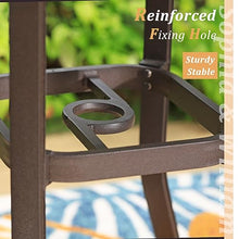 Sophia & William 3 Pieces Cast Aluminum Patio Bar Set with Square Bar Table and 2 Swivel Chairs