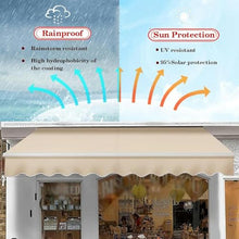 WZUOPG Manual Retractable Awning Door Window Awning Shelter Outdoor Canopy Home Deck Canopy with Manual Crank Handle（Frame Included ）