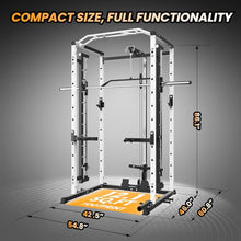 STMHOM Power Cage 1600 Lbs with Smithbar & LAT Pulldown White