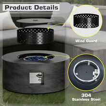 2-Piece 30" Propane Fire Pit Table for Outside Patio with Hidden Tank Table