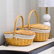 Storage Basket,Small Picnic Hand Woven English Sundries Portable Handle Camping Baking Shopping Organizer