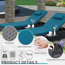 UOPYNE 2 PCS Pool Chairs, Patio PE Wicker Lounge Chairs, Outdoor Chaise Lounge, All-Weather PE Rattan Patio Chaise Lounge Chair, Wicker Poolside Lounge Chair Sunbathing Camping Beach